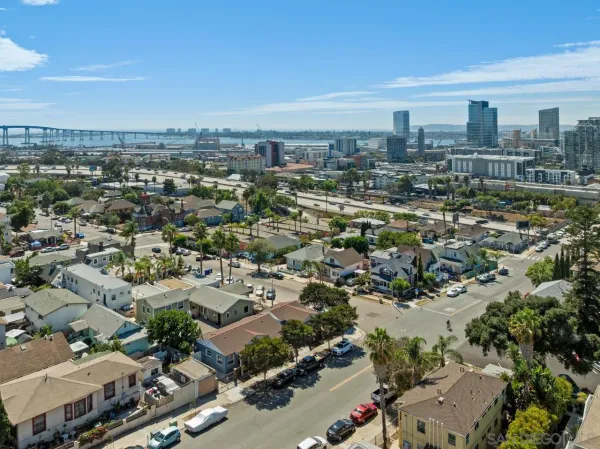 an aerial view of city