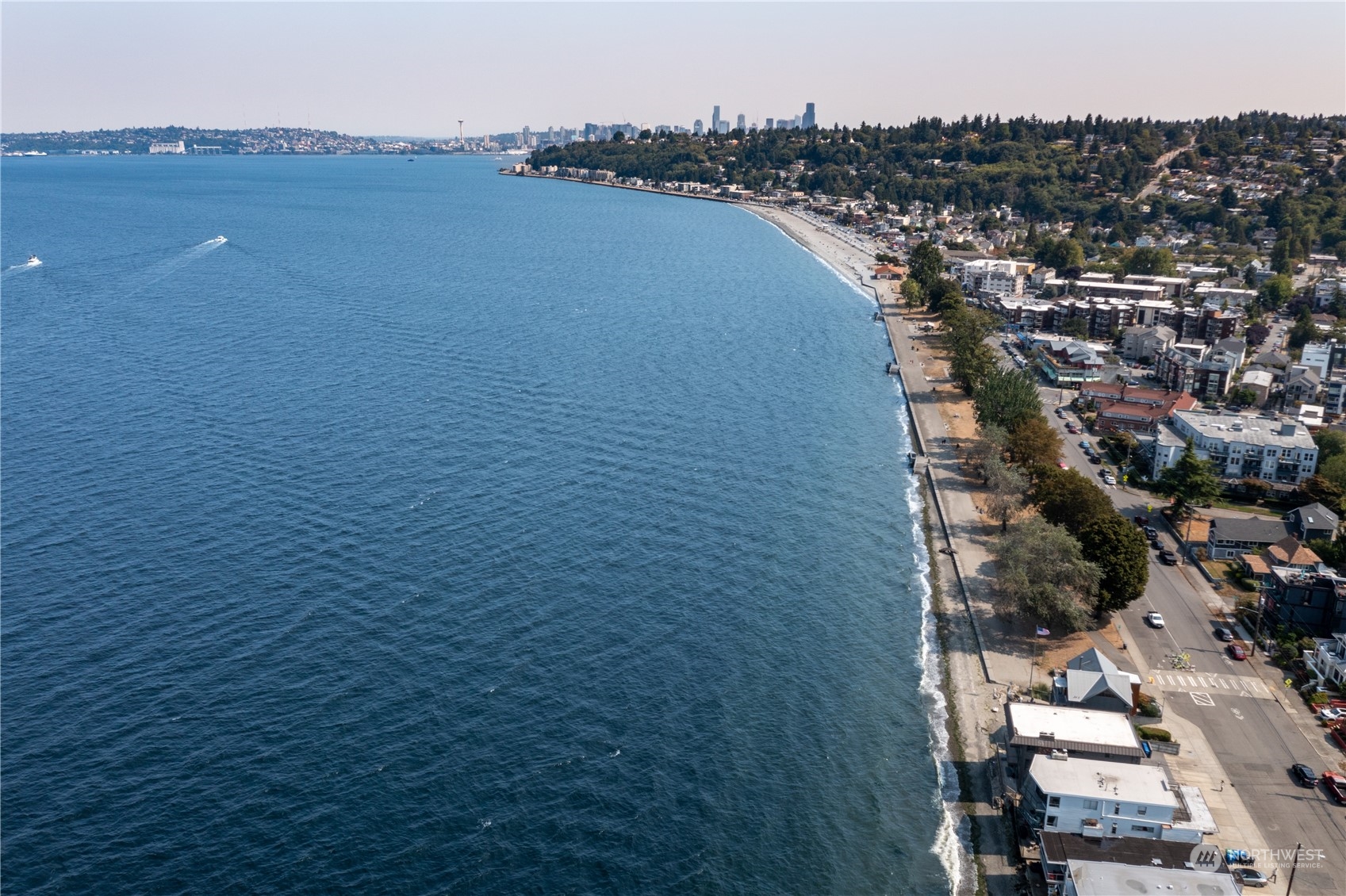 3226 Alki Avenue Southwest Seattle, WA 98116 - Photo 30 of 39 an aerial view of a house with a lake view