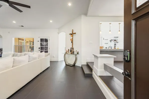 a bathroom with a bathtub and a sink