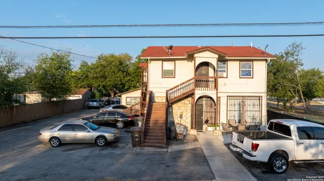a car parked in front of a building