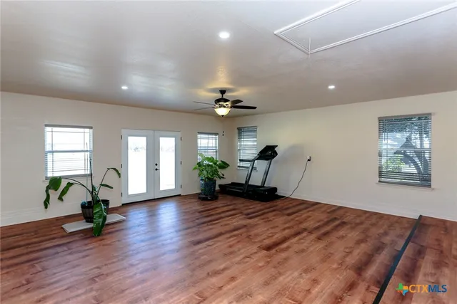 a living room with furniture