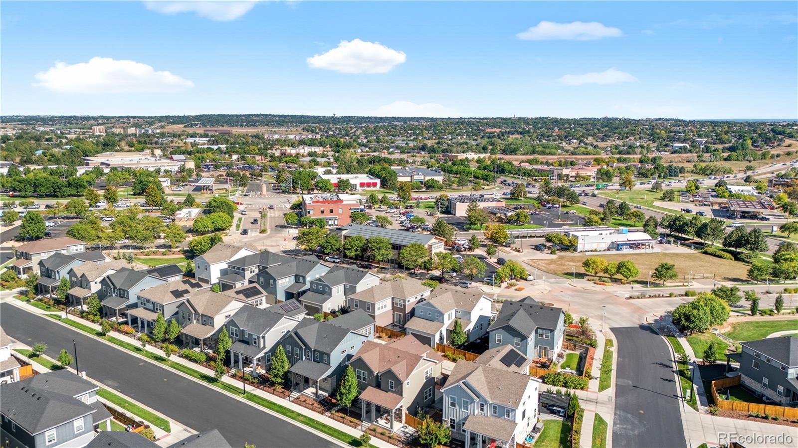 10074 Flower Street Broomfield, CO 80021 - Photo 43 of 47 an aerial view of residential houses with outdoor space