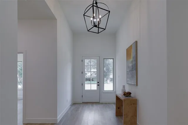 a view of entryway with wooden floor