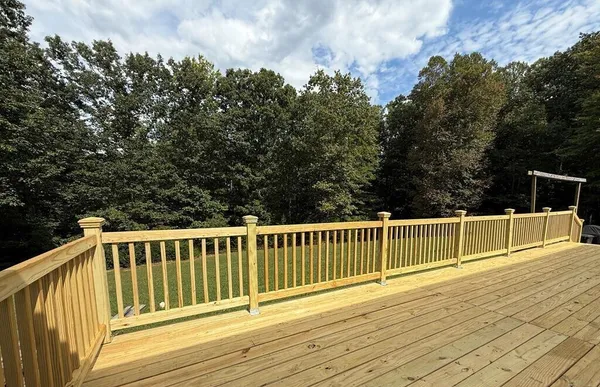 a view of a deck