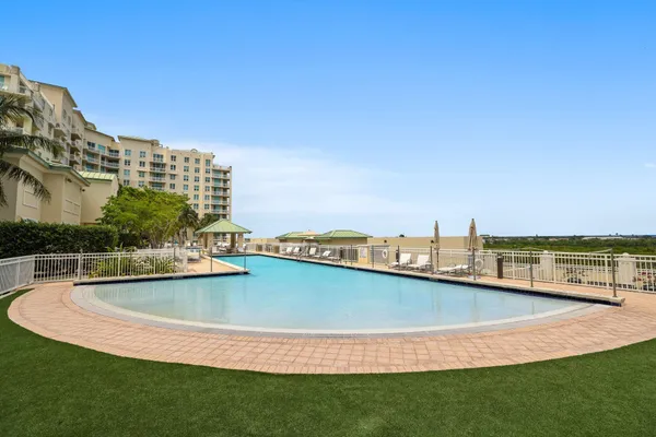 a view of swimming pool with a garden