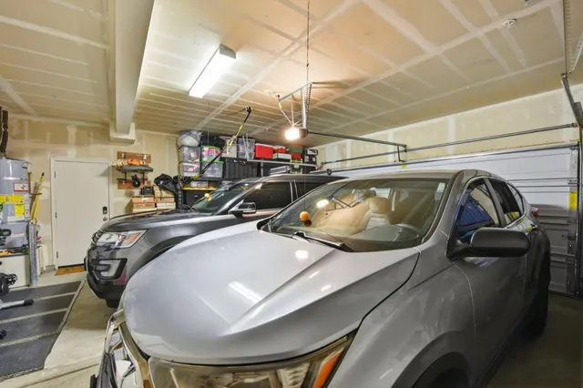 a view of a storage room with furniture