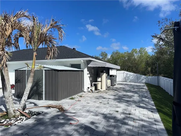 a view of a house with a patio