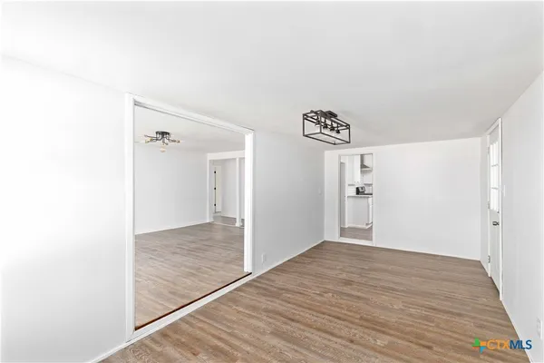 an empty room with a window