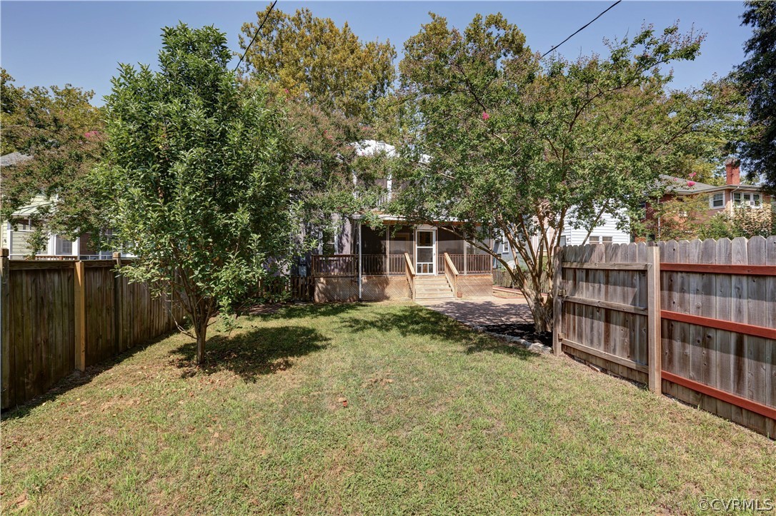111 Overbrook Road Richmond, VA 23222 - Photo 38 of 43 Small rear yard with mature crew myrtle tress for