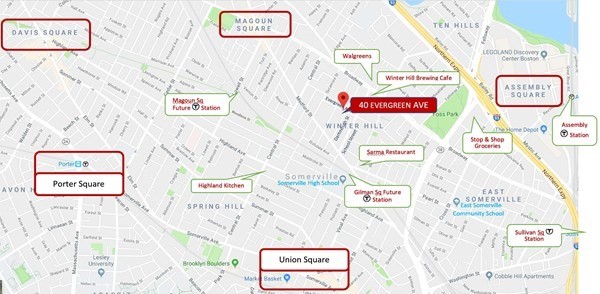 40 Evergreen Avenue, Unit 1 Somerville, MA 02145 - Photo 24 of 24 a sign that is on a brick wall