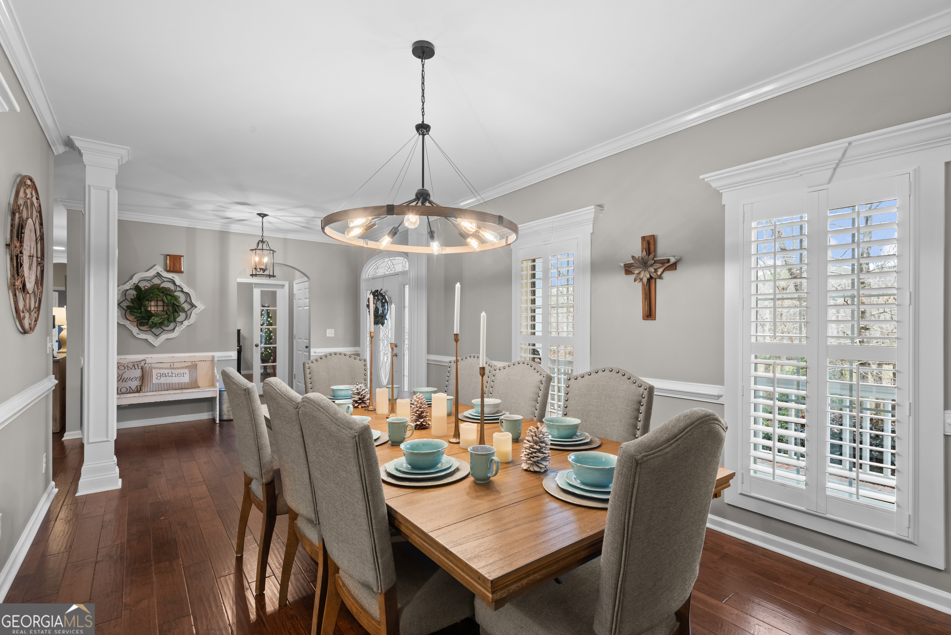 414 Parker Branch Road Barnesville, GA 30204 - Photo 18 of 101 a view of a dining room with furniture wooden floor and chandelier