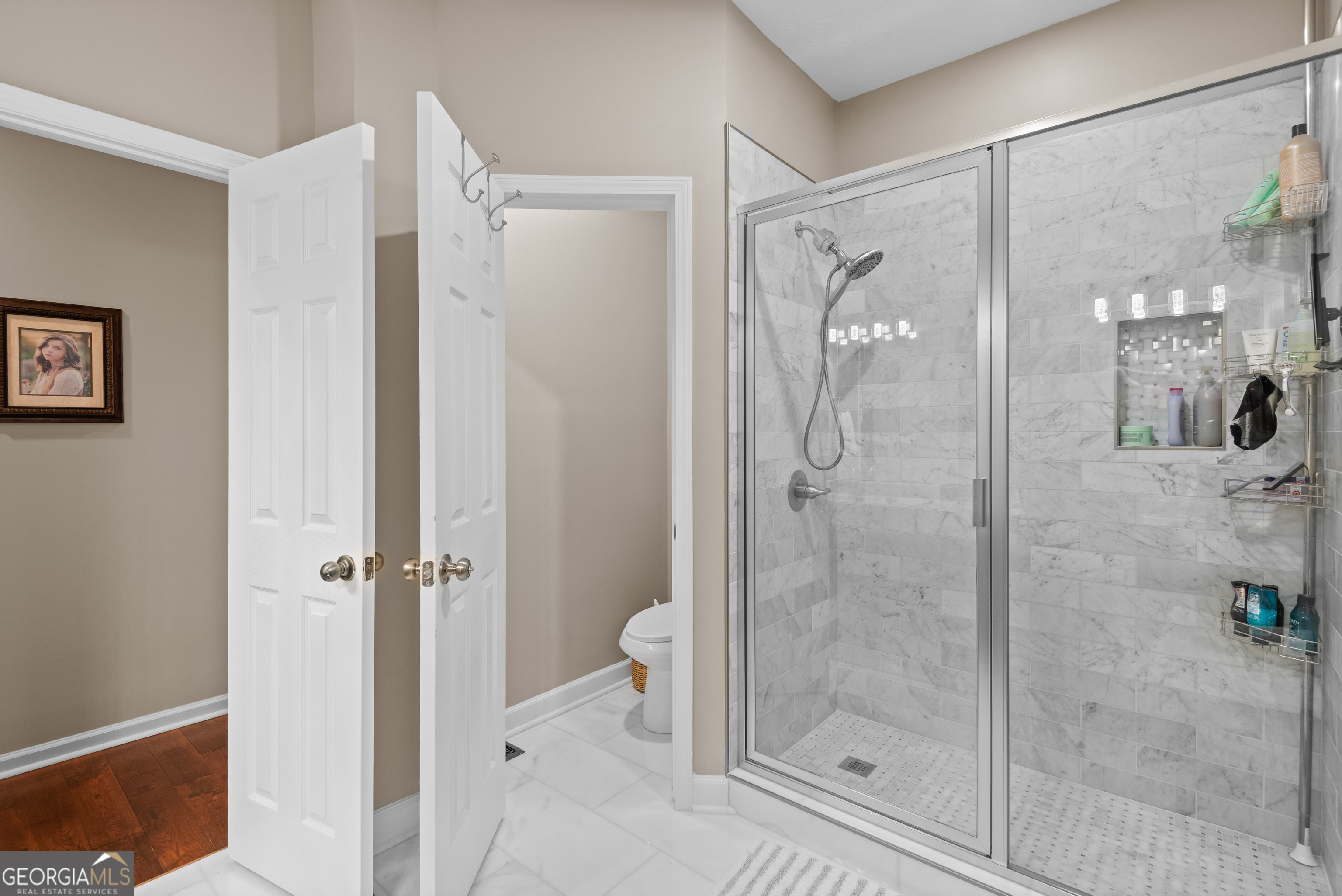 414 Parker Branch Road Barnesville, GA 30204 - Photo 48 of 101 a bathroom with a shower and a sink