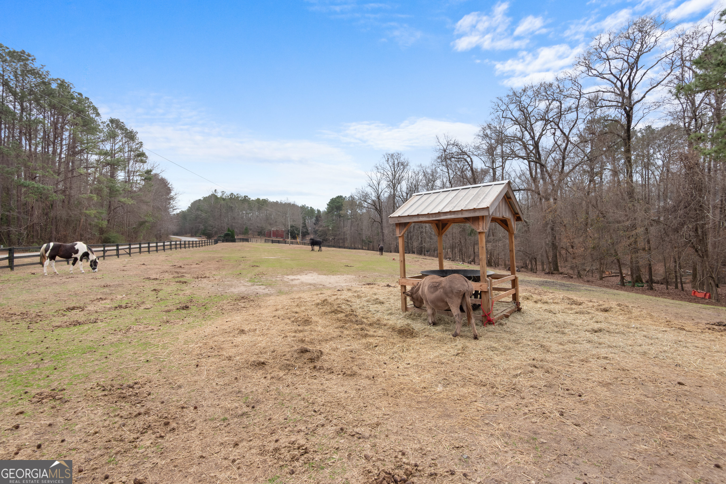 414 Parker Branch Road Barnesville, GA 30204 - Photo 96 of 101 a view of a backyard with snow on the wall