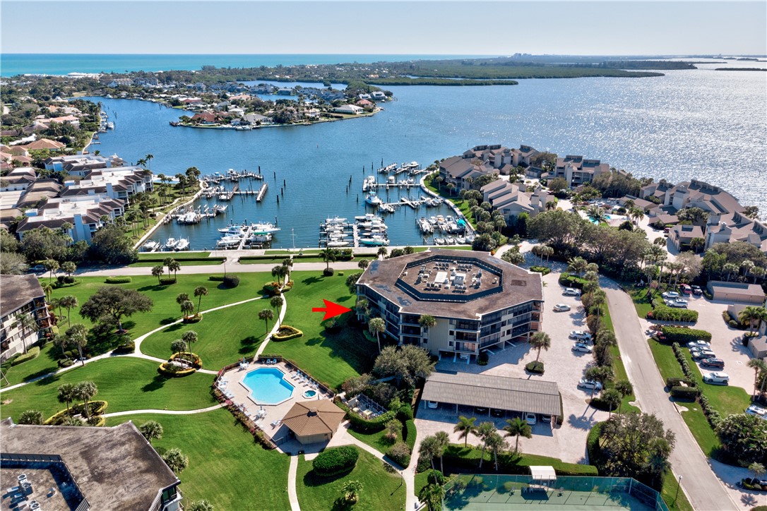 1850 Bay Road, Unit 2C Vero Beach, FL 32963 - Photo 25 of 36 an aerial view of a house with a ocean view