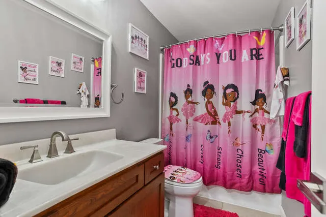 a bedroom with furniture and a bed