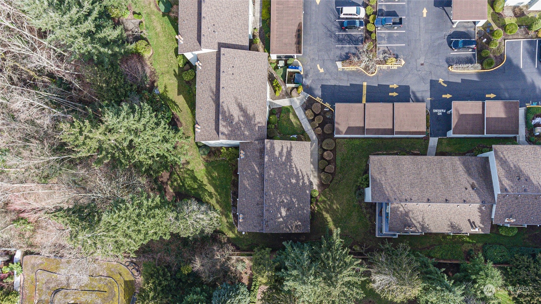 14401 Southeast Petrovitsky Road, Unit E105 Renton, WA 98058 - Photo 34 of 38 an aerial view of a house with outdoor space and street view