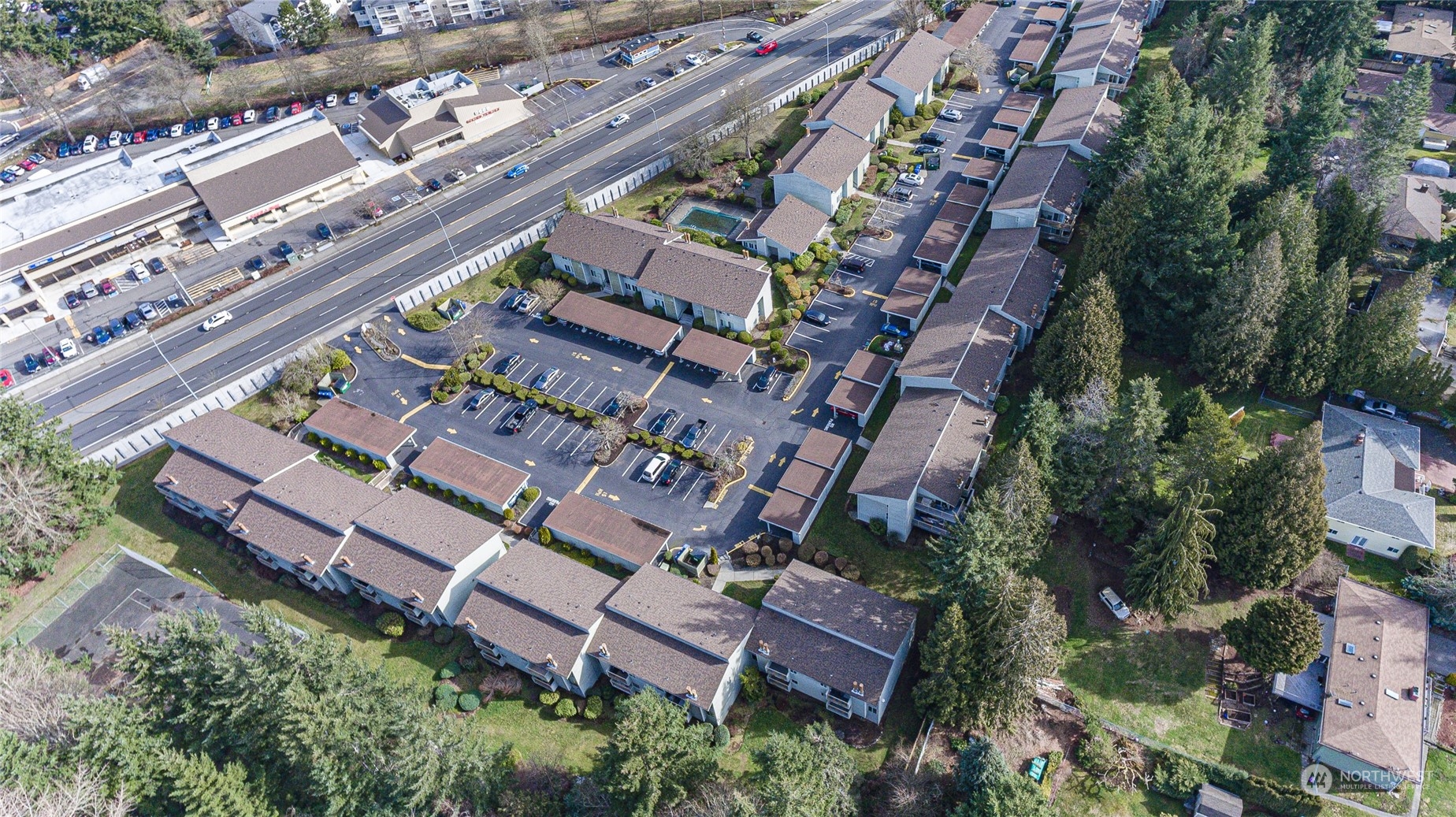 14401 Southeast Petrovitsky Road, Unit E105 Renton, WA 98058 - Photo 35 of 38 an aerial view of a house with a yard