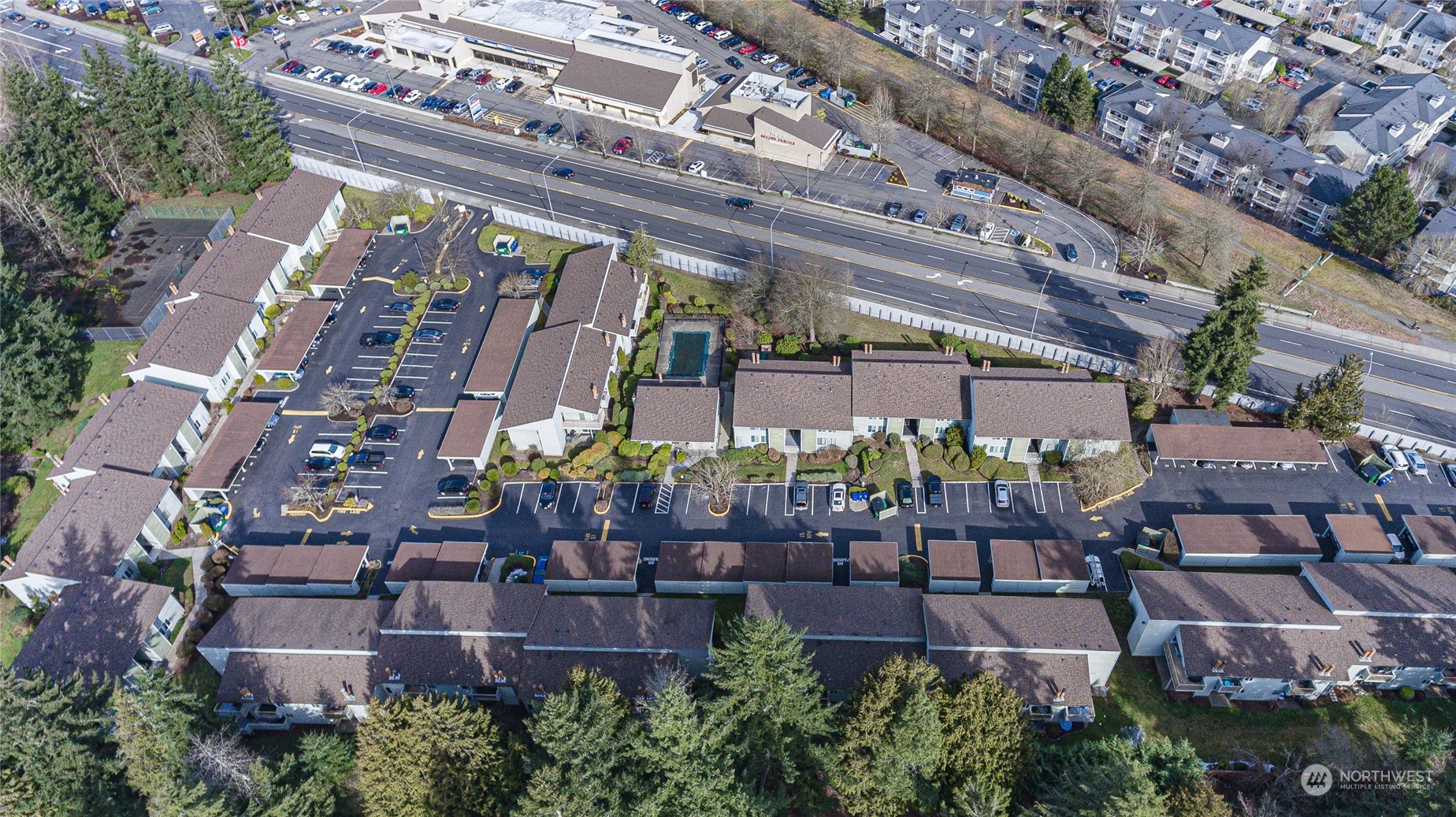 14401 Southeast Petrovitsky Road, Unit E105 Renton, WA 98058 - Photo 36 of 38 an aerial view of a building with outdoor space