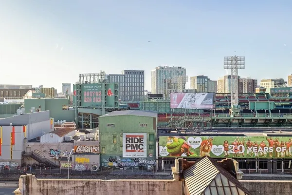 a view of city from balcony
