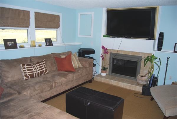 49 Dix Rd Extension Woburn, MA 01801 - Photo 12 of 19 a living room with furniture a flat screen tv and a fireplace