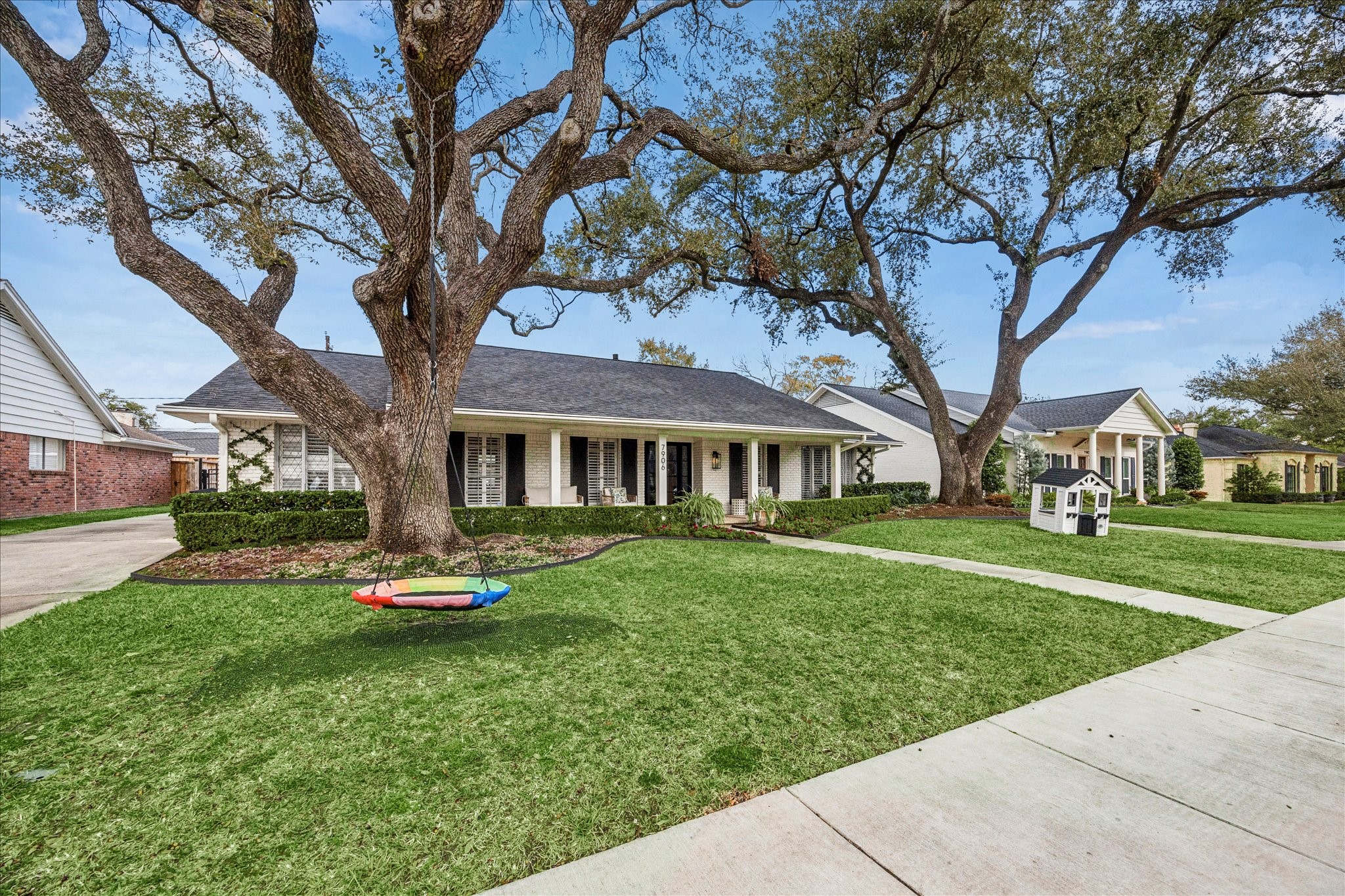7906 Meadowbriar Lane Houston, TX 77063 - Photo 5 of 34 7906 Meadowbriar is picturesque with 2 gorgeous oak trees in front of the home. The home was fully reimagined and renovated in 2021. Updates include new PEX plumbing, electrical, tankless water heater and foundation repairs with a lifetime transferable warranty. A new roof was installed in 2025.