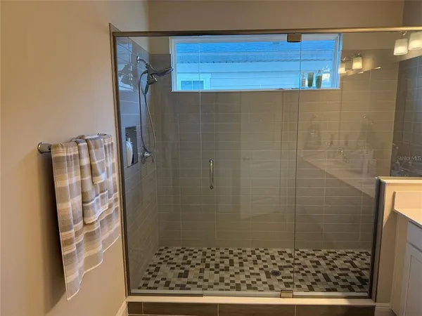 a bathroom with a shower
