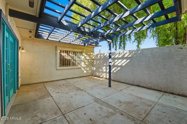 a view of an entryway with a tree