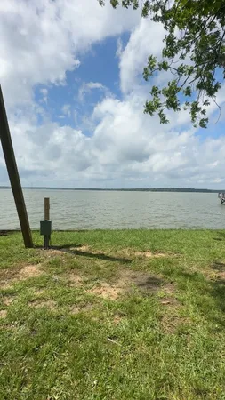 a view of an ocean from a yard