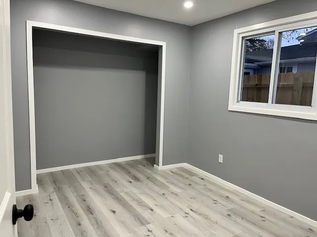 an empty room with a window