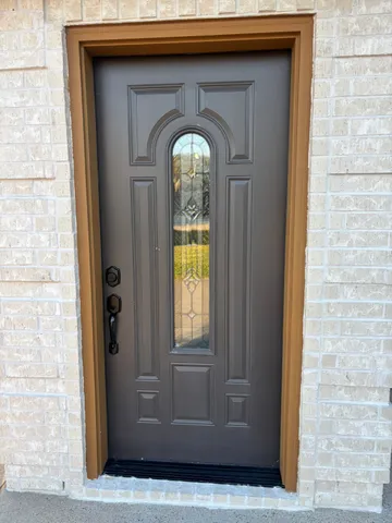 a view of a door of the house