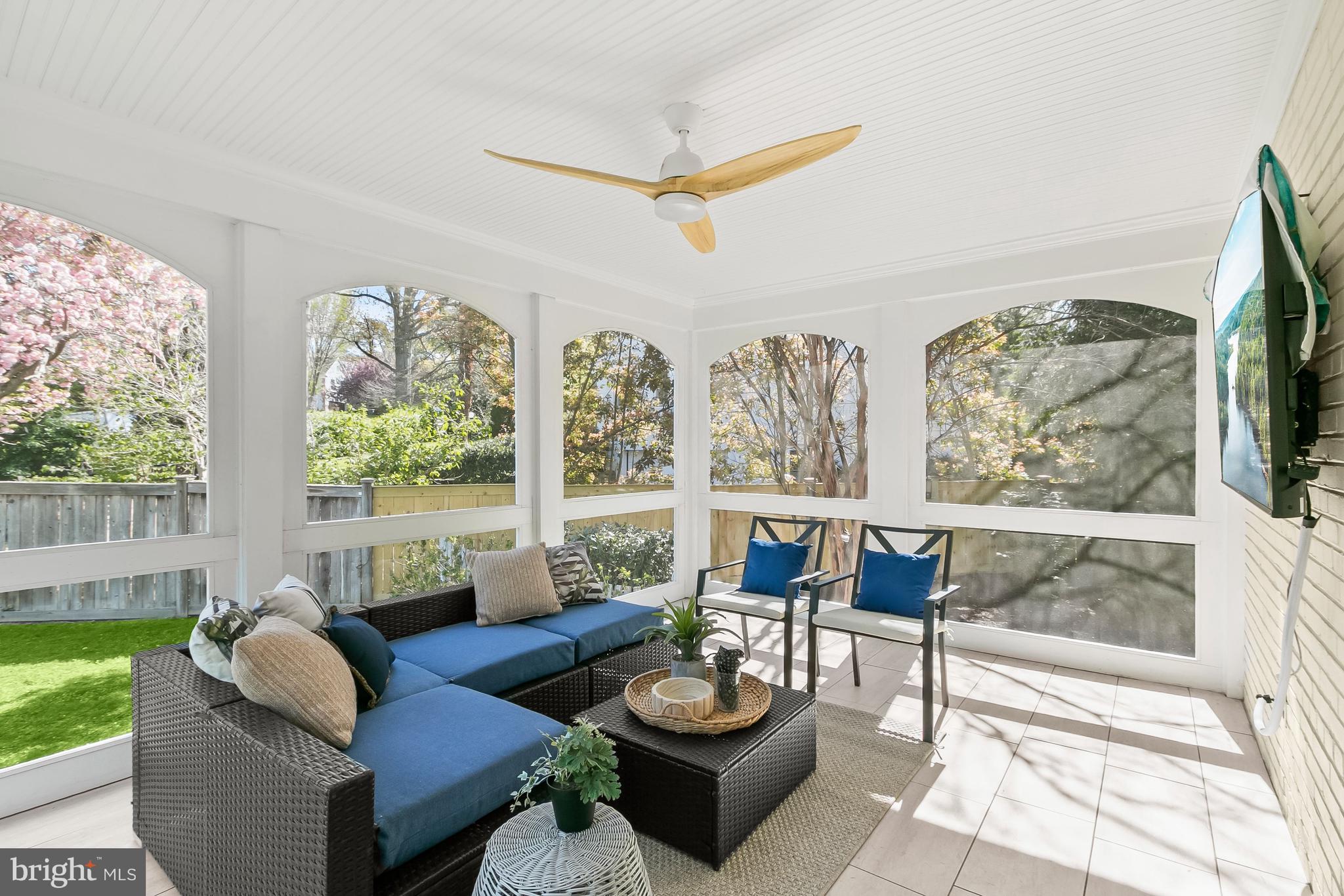 5120 Upton Street Northwest Washington, DC 20016 - Photo 20 of 53 a living room with furniture and a floor to ceiling window