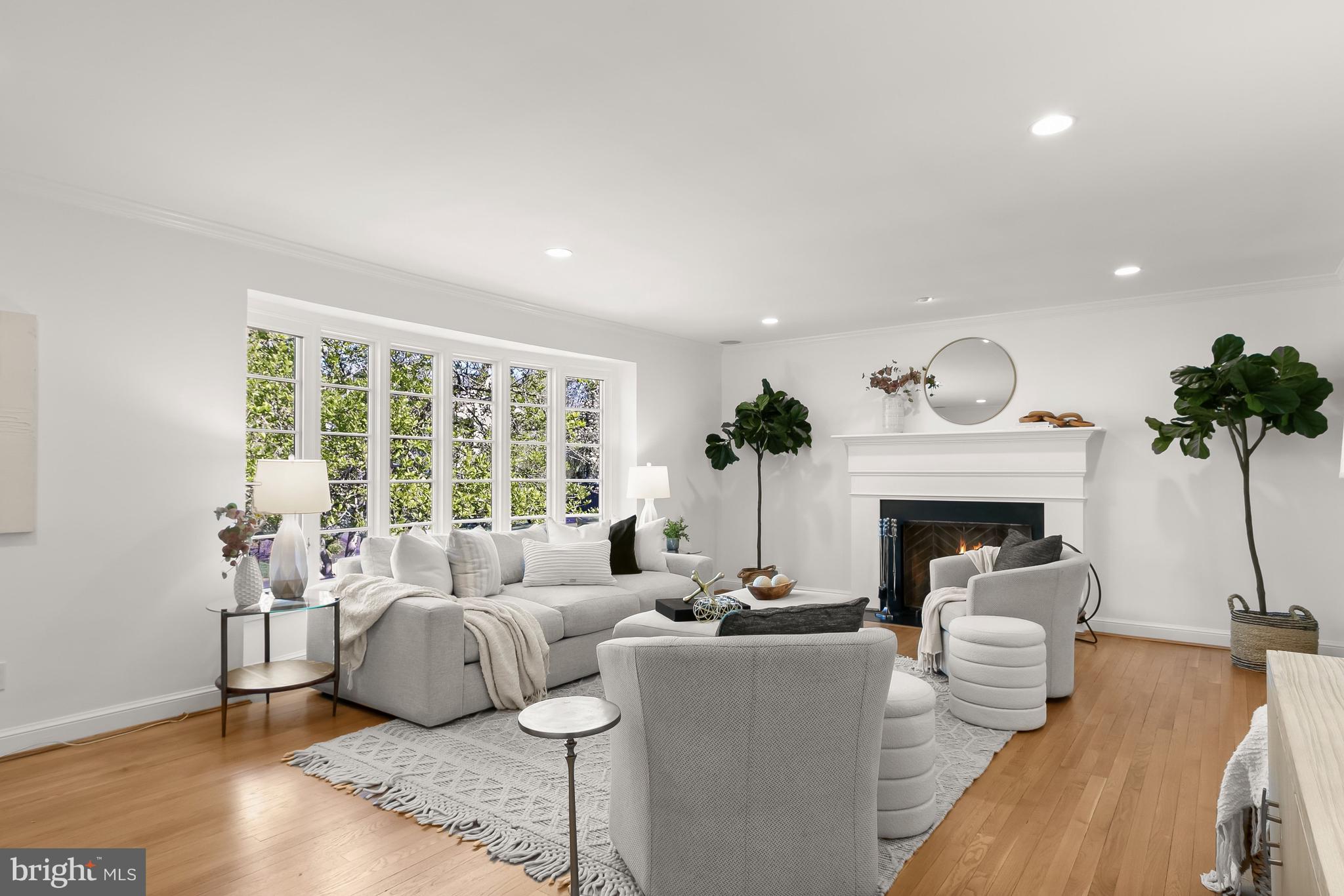 5120 Upton Street Northwest Washington, DC 20016 - Photo 5 of 53 a living room with furniture and a fireplace