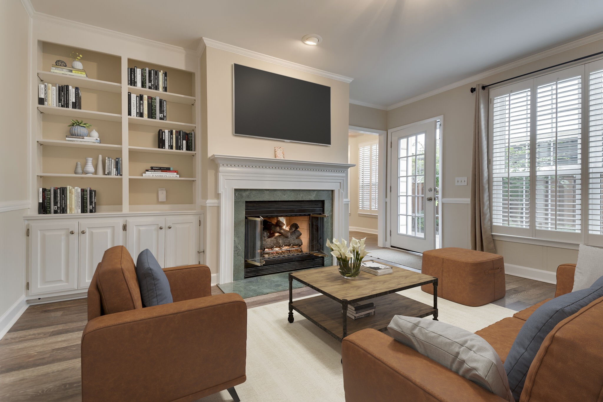 737 General George Patton Road Nashville, TN 37221 - Photo 1 of 36 a living room with furniture a flat screen tv and a fireplace