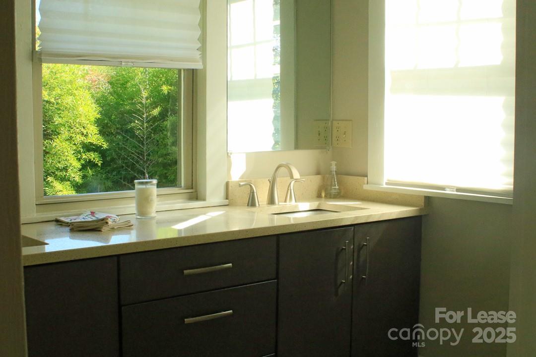 10 Coleman Avenue Asheville, NC 28801 - Photo 10 of 13 a bathroom with a granite countertop sink and a window