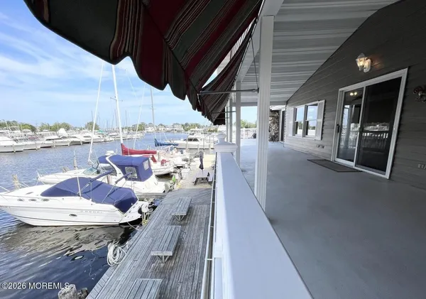 a view of a balcony with city view