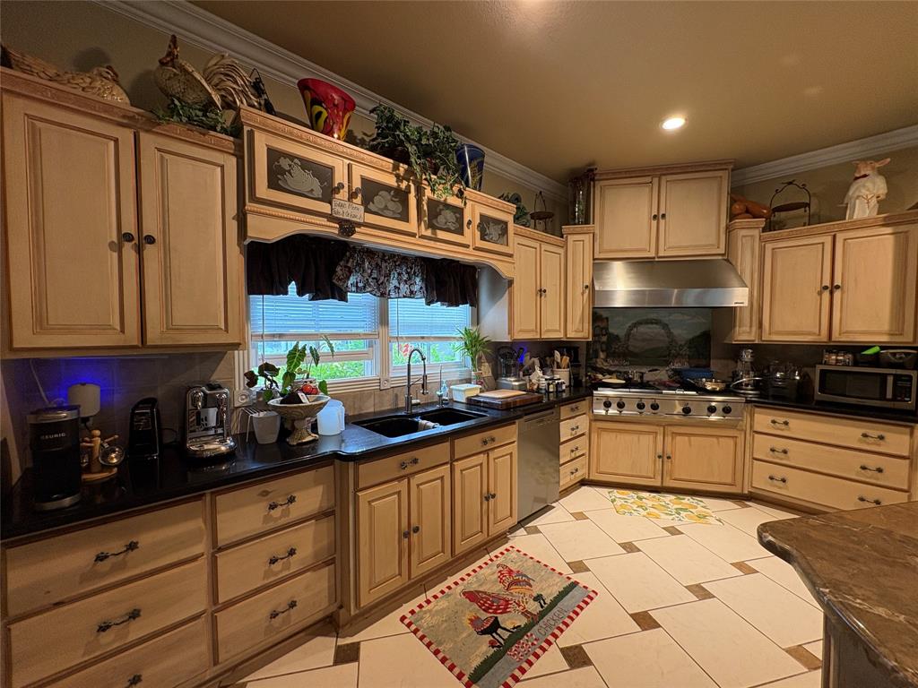 6529 Asher Road Alvarado, TX 76009 - Photo 22 of 39 a kitchen with stainless steel appliances granite countertop a sink and cabinets