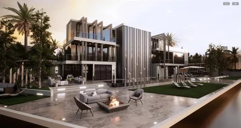 a view of a patio with table and chairs potted plants and large tree