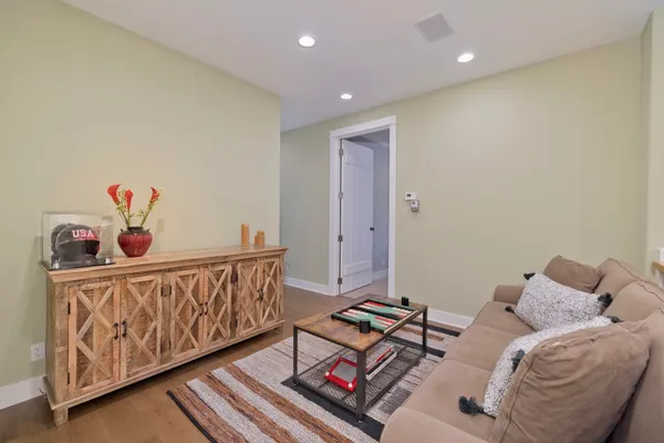 a living room with furniture and a couch