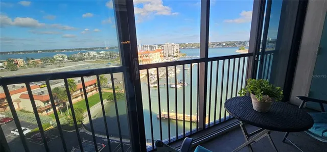 a view of a terrace with seating area