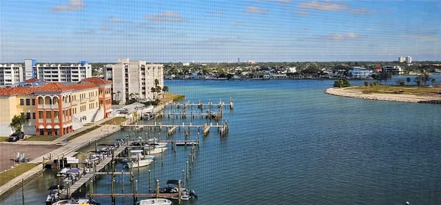 a view of a balcony with wooden floor