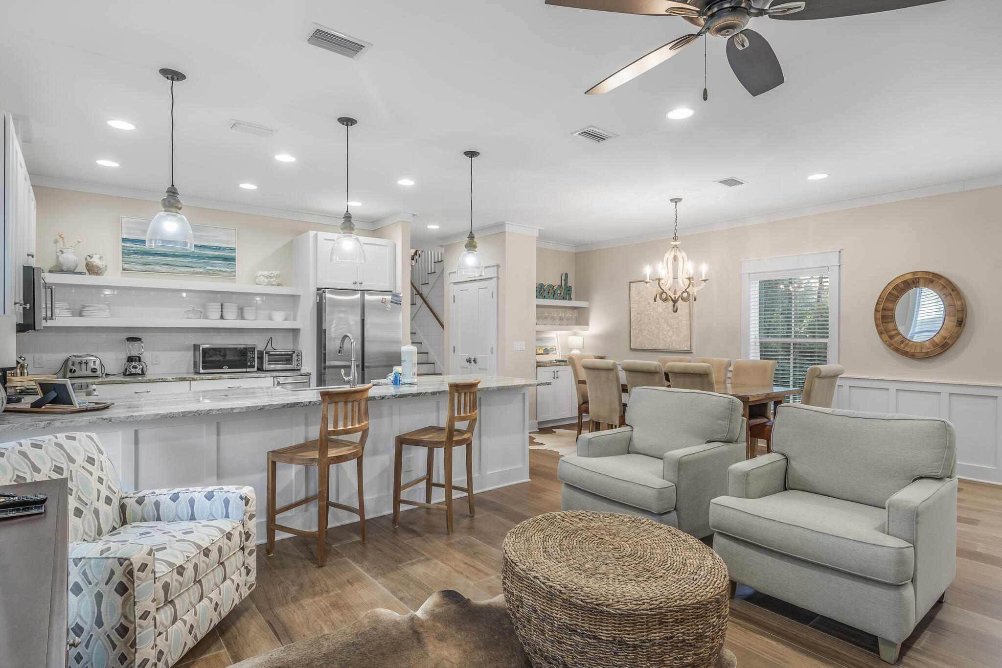 973 Patina Blvd Inlet Beach Inlet Beach, FL 32461 - Photo 7 of 30 a living room with furniture kitchen view and a chandelier