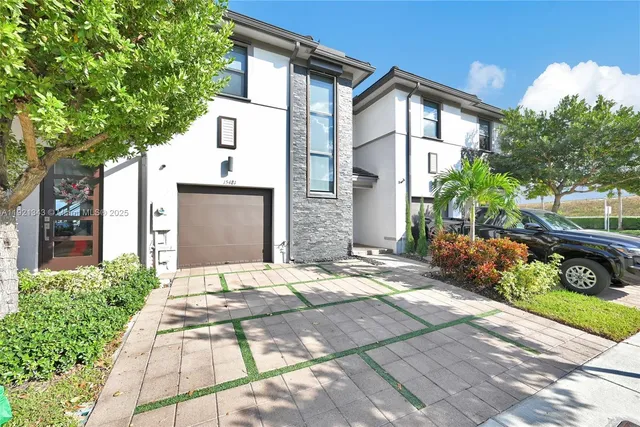 a front view of a house