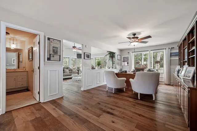 a living room with furniture or outdoor view and a large window