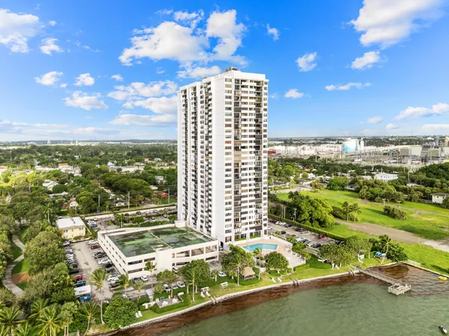 a view of a city with tall buildings