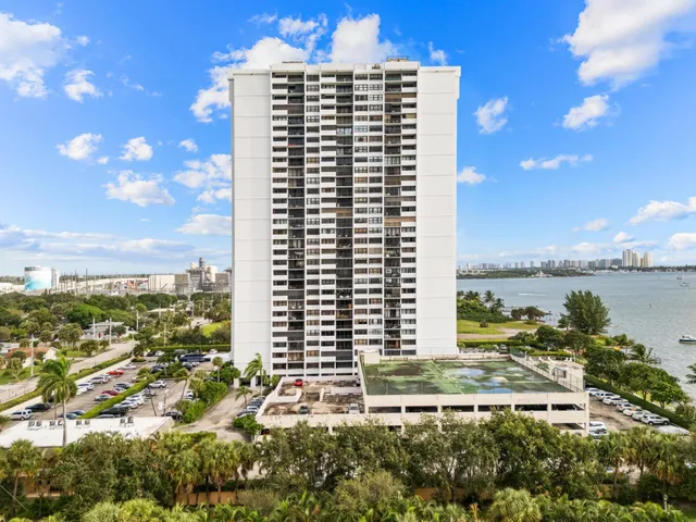 a view of a city with tall buildings