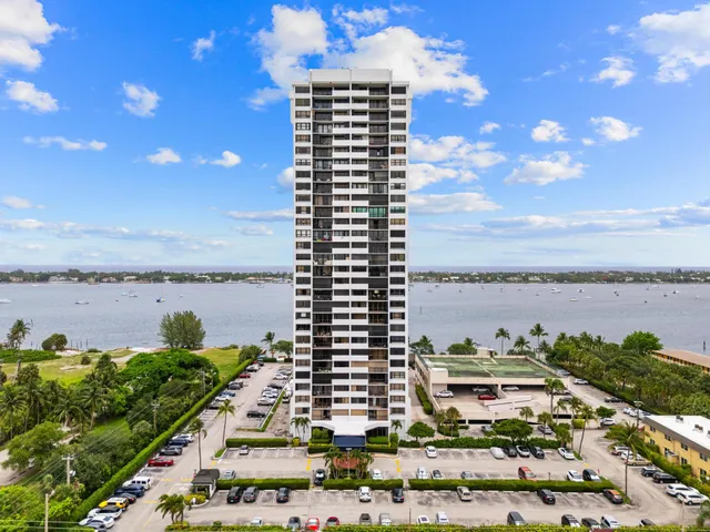 a view of a city with tall buildings