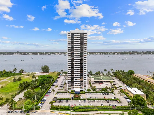 a view of lake with city view