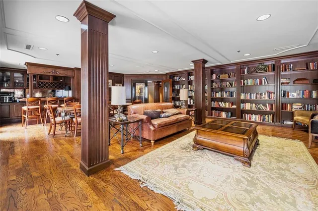 a living room with furniture