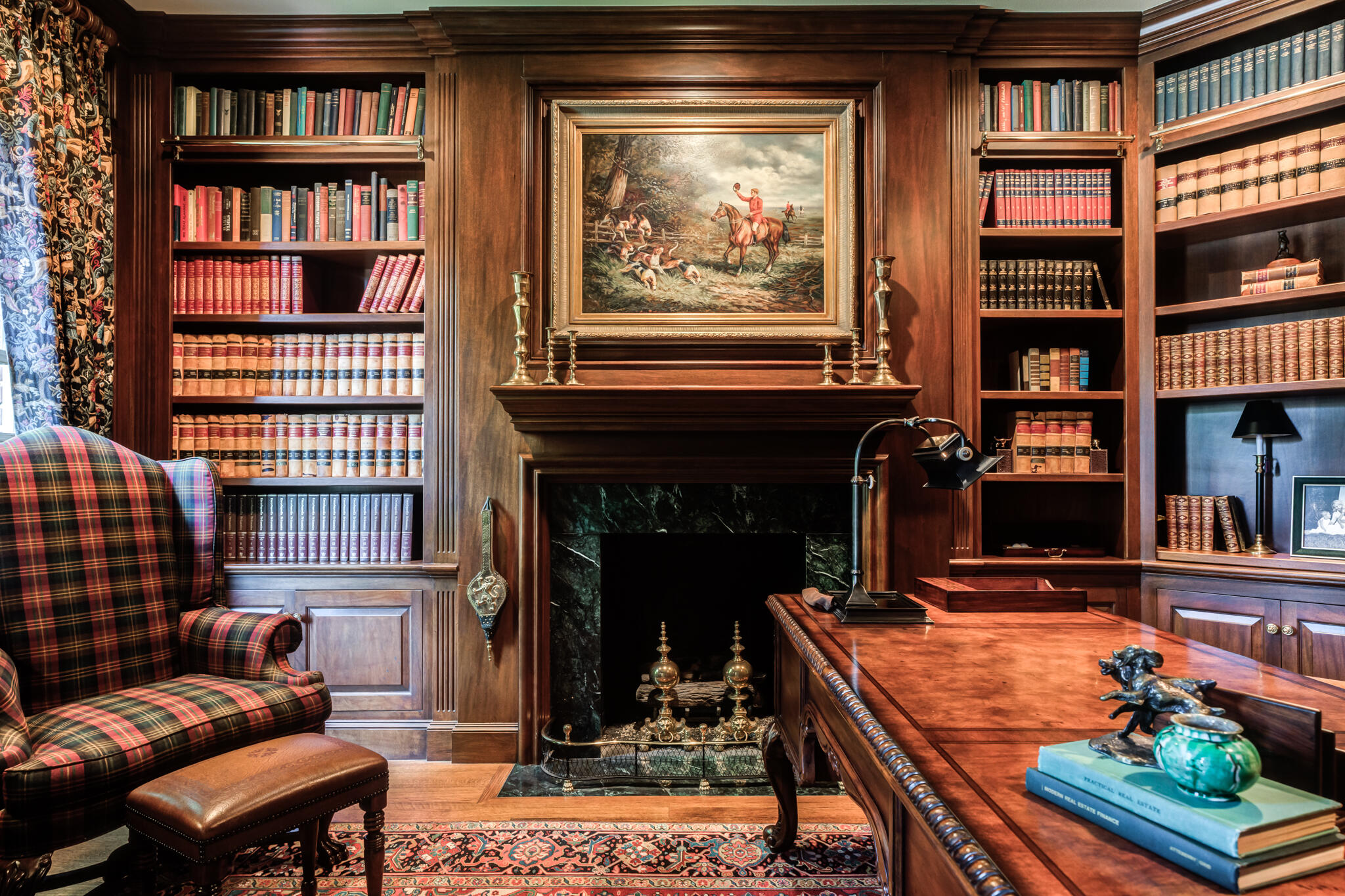 9108 Salem Drive Lubbock, TX 79424 - Photo 25 of 110 a living room with fireplace furniture and a book shelf
