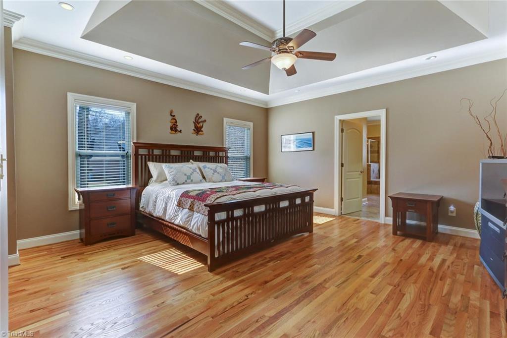 7085 Lanier Road Summerfield, NC 27358 - Photo 12 of 30 Main level Master bedroom with vaulted trey ceilings